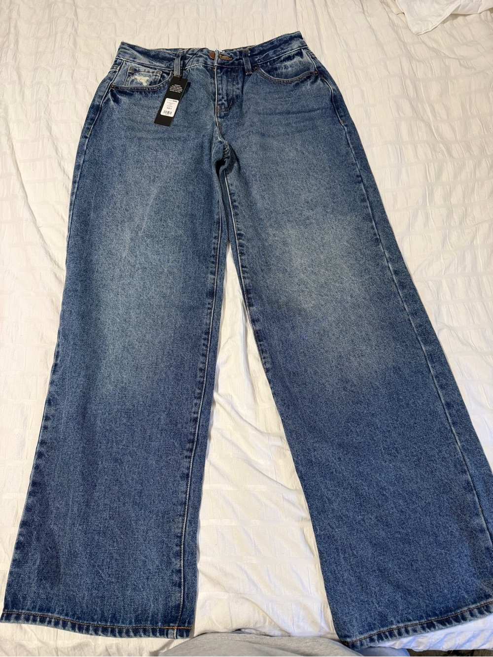 Fashion Nova Wide Leg Blue Denim Jeans